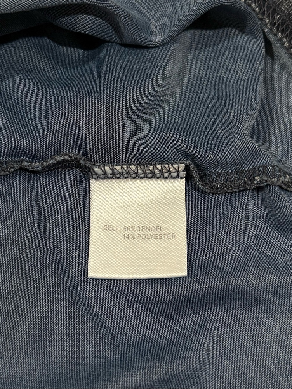 Mineral Wash Puff Sleeve Tee Crew Neck Blue Gray Large - Picture 8 of 11